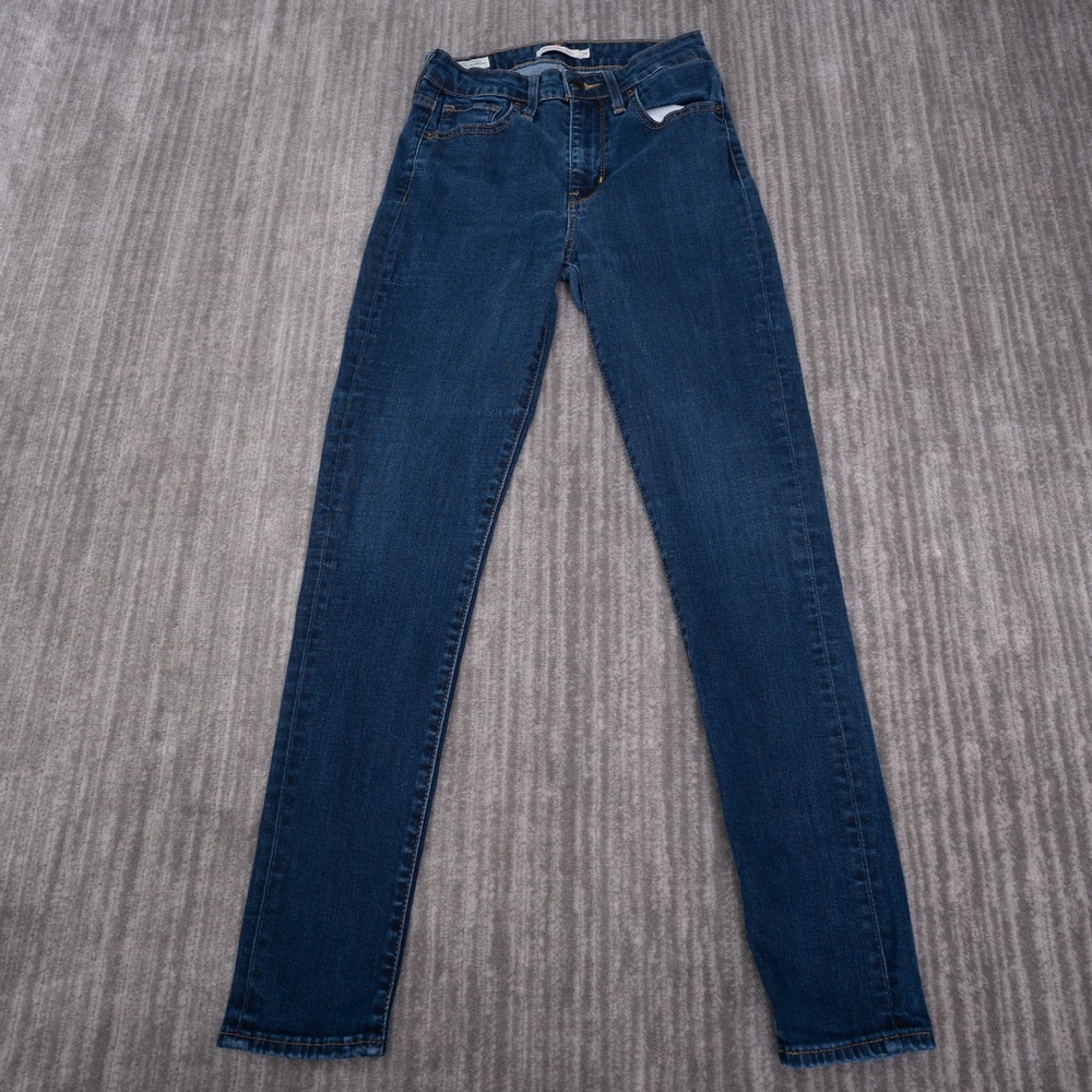 Levi's Premium 721 High Rise Skinny Women 26 Fit 24.5 Blue Dark Wash Denim